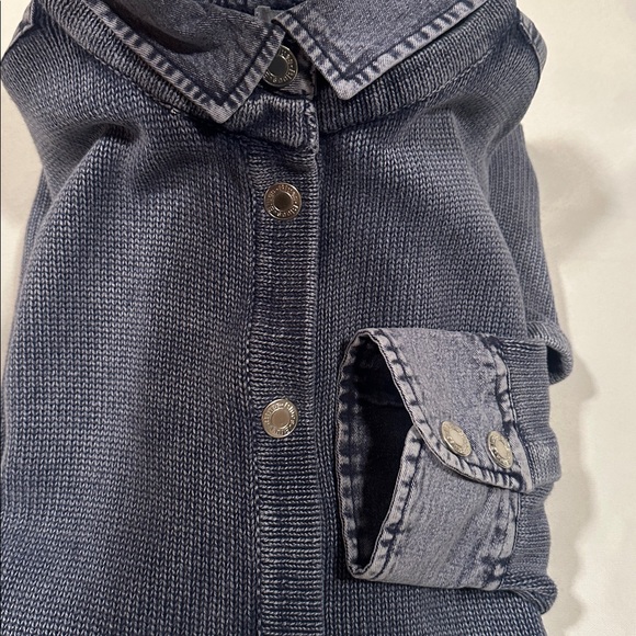 PBJ Blues Snap Tunic Cardigan- Denim Indigo - Picture 9 of 9